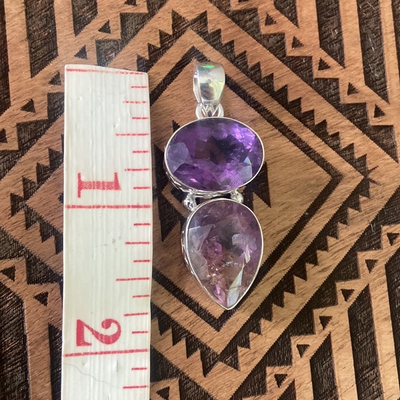 Amethyst & Ametrine 925 Sterling Silver pendant - Picture 10 of 11
